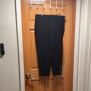 Roz & Ali Black Women's Pants with Button Detail